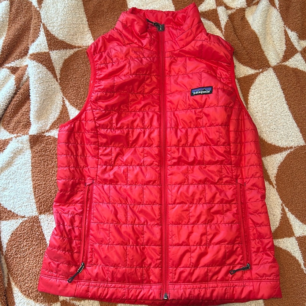 Red quilted women’s Patagonia Nano Puff Vest